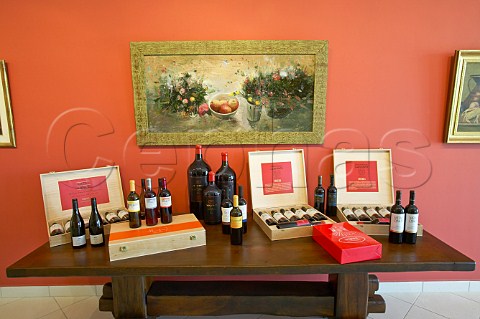 Display of wines at Domaine Skouras Argos Greece Nemea