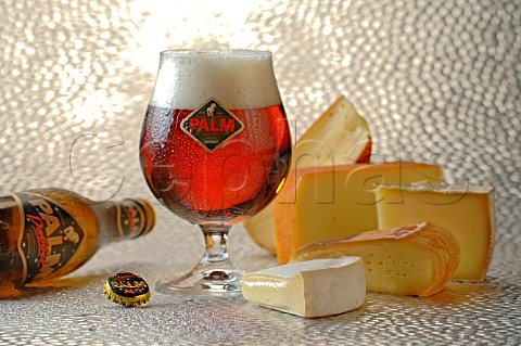 Palm Speciale beer with cheese wedges
