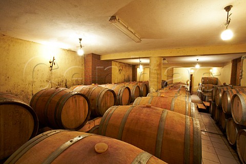 Barrel cellar at Ktima Foundis winery at Strantza Macedonia Greece Naoussa