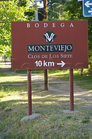 Sign to bodega of Monteviejo part of Clos de los Siete  Mendoza Argentina