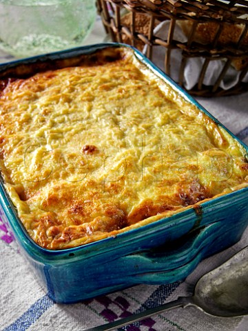 Moussaka in oven dish