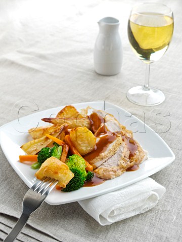 Roast chicken and vegetables