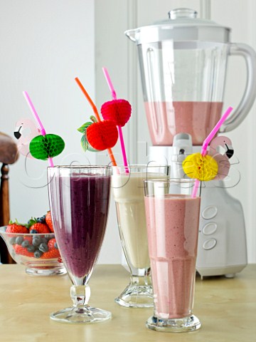 Blender and fruit smoothies