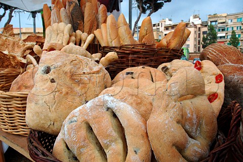 Lebanese organic bread on display Beirut Lebanon