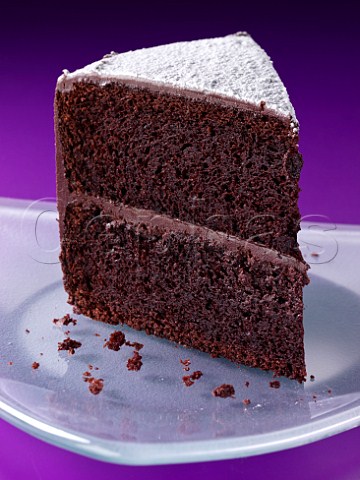 Slice of chocolate tower cake