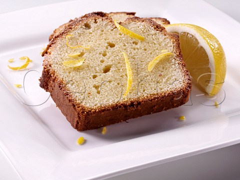 Slices of lemon madeira cake