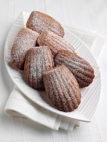 Plate of Madeleines french cakes