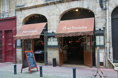 Menu board outside Restaurant Chez Paulette on  Rue Saint Remi Bordeaux Gironde France