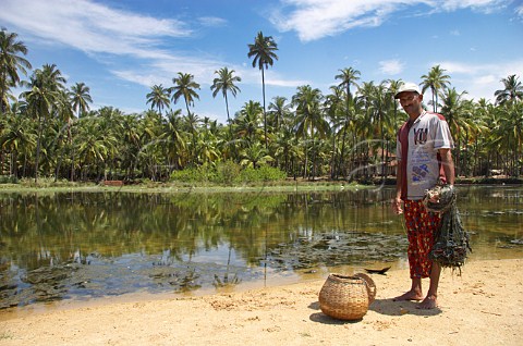 Local fisherman on Costa Malabari beach near Kannur Cannanore on the CochinMysore  CochinGoa route North Kerala India