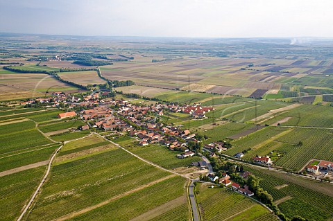 Village of Obermarkersdorf near Retz surrounded by vineyards Austria Weinviertel