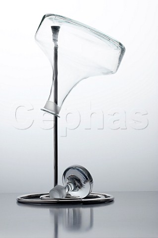 Glass decanter on drying stand