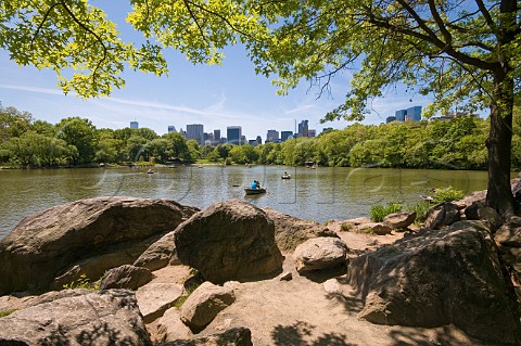 People enjoying the sunshine in Central Park New York USA