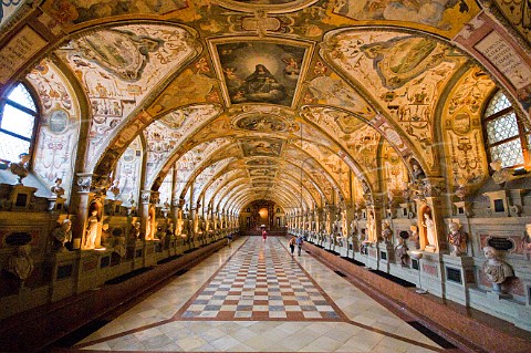 The Residenz Palace Antiquarium the largest Renaissance vaulted hall in Northern Europe Munich Bavaria Germany