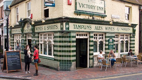 The Victory Inn a traditional tiled pub rebuilt in 1824 to commemorate Battle of Victory at Trafalgar in 1805 Brighton East Sussex