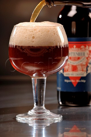 Glass of Grottenbier Belgian beer