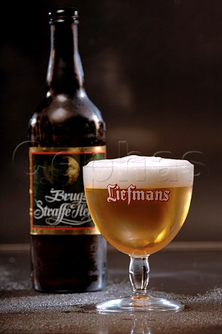 Glass of Liefmans Belgian beer