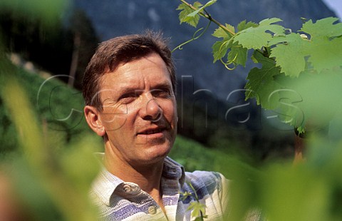 Peter Hermann winemaker in his vineyard at Flsch Switzerland  Bndner Herrschaft  Eastern Switzerland