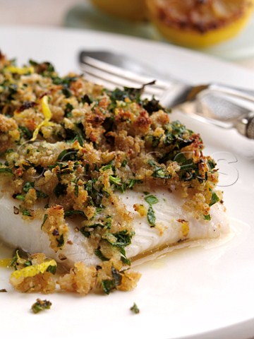 Halibut with herb crust