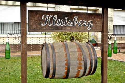 Sign at Kluisberg winery Bekkevoort Belgium