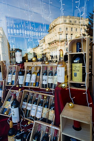 Window display of LIntendant wine shop at 2 Alles de Tourny Bordeaux Aquitaine France