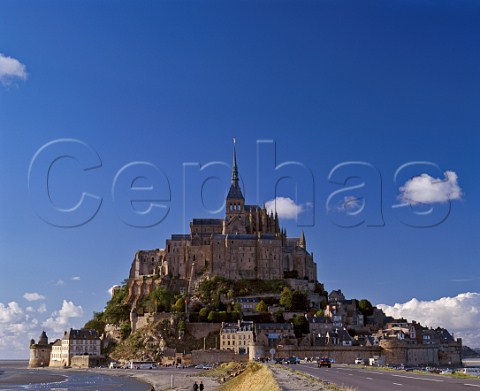 Le Mont St Michel built on the island of Mont Tombe the 10th century Benedictine abbey is now a national monument  Normandy France