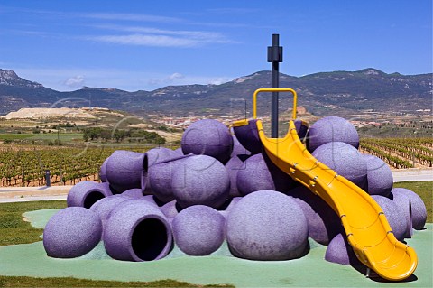 Childrens play area made to look like purple grapes at the Museo de la Cultura del Vino Wine Culture Museum Briones La Rioja Spain  Rioja Alta