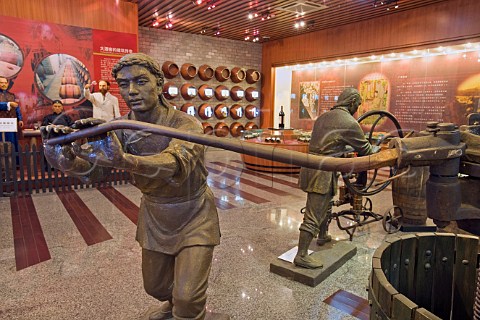 Displays in the Wine Museum at Changyu winery Yantai Shandong Province China
