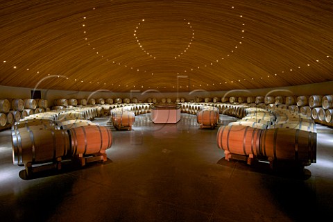 Barrel cellar of the Lapostolle Clos Apalta winery Colchagua Valley Chile