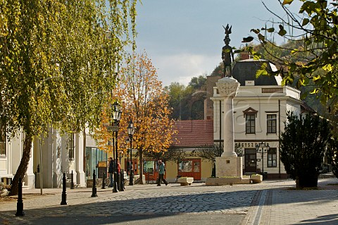Main square in the wine town of Tokaj Hungary