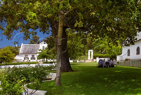 Group wine tasting in the garden of Klein Constantia Manor House  Constantia Western Cape South Africa   Constantia