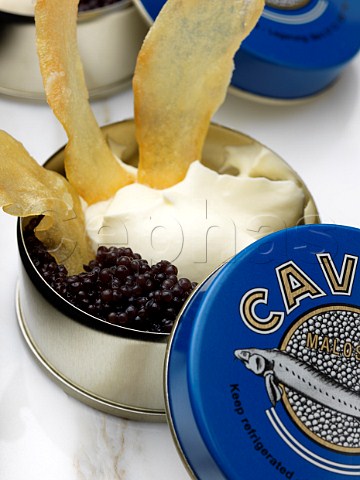 Tins of caviar