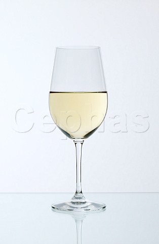 Chardonnay wine in a Riedel glass