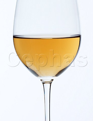 Glass of oxidized Chardonnay wine