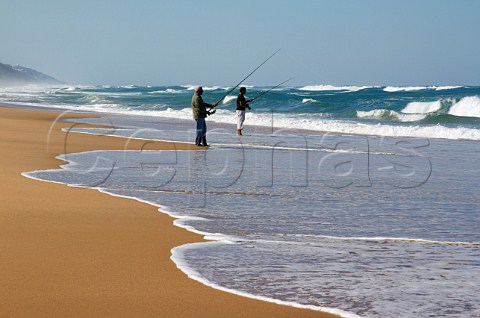 Fishing from the beach at Amanzimtoti KwaZuluNatal South Africa