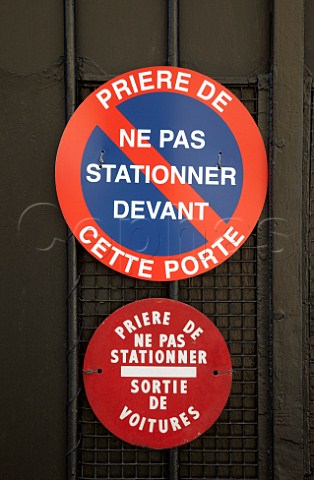 No Parking sign on entrance to a house Paris France
