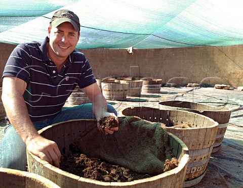 Christiaan Loots with his vermicompost  Waterkloof Estate Somerset West South Africa Stellenbosch