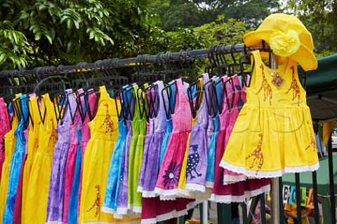 Childrens dresses for sale on market stall Amanzimtoti KwaZuluNatal South Africa