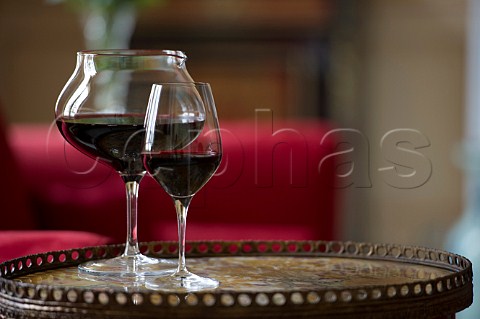 Carafe and glass of Bordeaux wine
