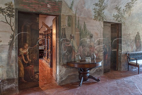 Fresco in Villa di Geggiano San Gimignano Tuscany Italy