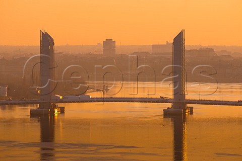 The ChabanDelmas Lift Bridge over the Garonne River Bordeaux Gironde France