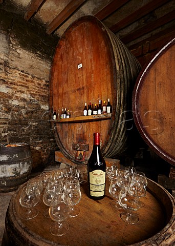 Winery tasting room of Frdric Lornet in the former Cistercian LAbbaye de Genne  MontignylsArsures Jura France Arbois