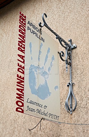 Sign on wall of Domaine de la Renardire Pupillin near Arbois Jura France  ArboisPupillin