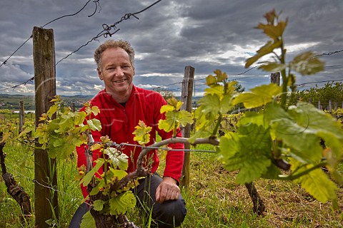 Michel Gahier in his Trousseau vineyard Les Grands Vergers at MontignylsArsures Jura France   Arbois