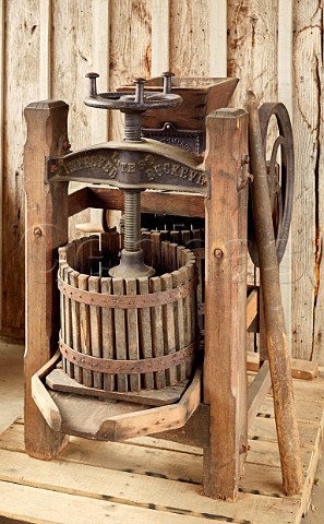 Old apple press dated 1869 at Albemarle Ciderworks North Garden Virginia USA