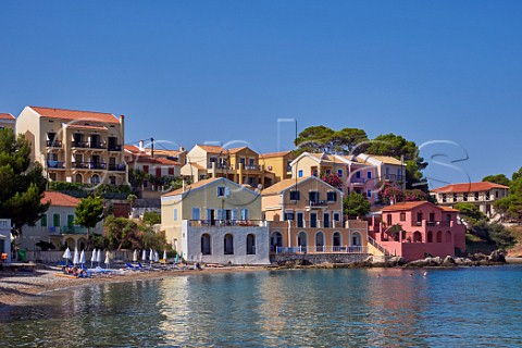 Village of Assos with houses overlooking its bay Cephalonia Ionian Islands Greece