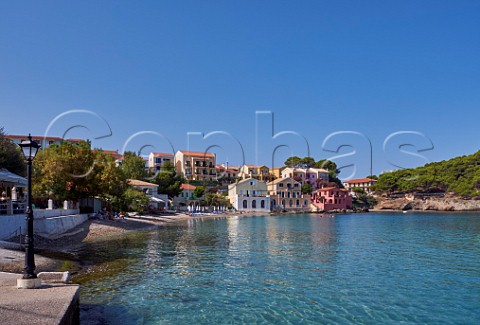 Village of Assos with houses overlooking its bay Cephalonia Ionian Islands Greece