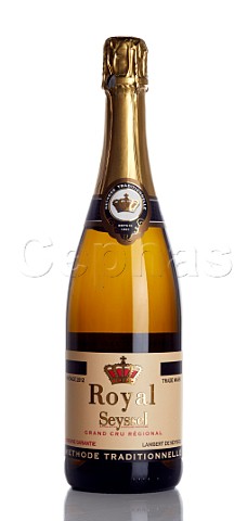 Bottle of Royal Seyssel Methode Traditionnelle sparkling wine Savoie France