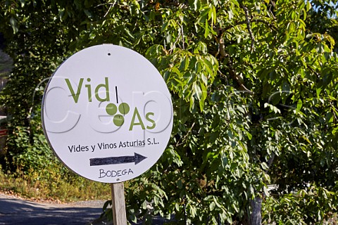 Sign for bodega of VidAs Cangas del Narcea Asturias Spain Cangas