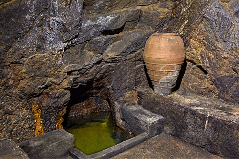 Well fed by spring water in 500year old cellar of Almaroja beneath the town of Fermoselle Castilla y Len Spain Arribes