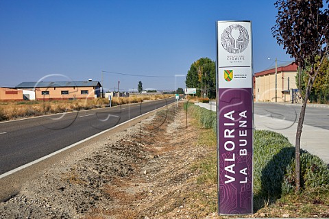 Sign on the Ruta del Vio at Valoria la Buena Castilla y Len Spain Cigales